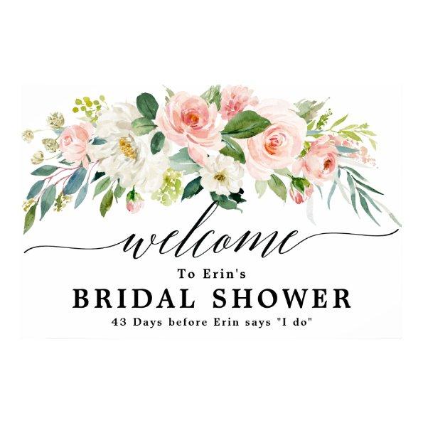 Blush Pink Florals Botanical Bridal Shower Welcome Poster