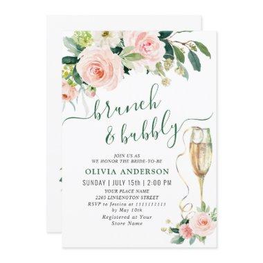 Blush Pink Flowers Watercolor Bridal Brunch