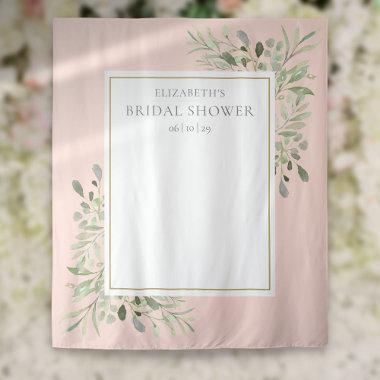 Blush Pink Foliage Bridal Shower Photo Backdrop