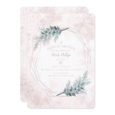 Blush Pink Glam Geometric Botanical