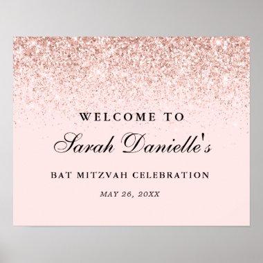 Blush Pink Glitter Confetti Personalized Welcome P Poster