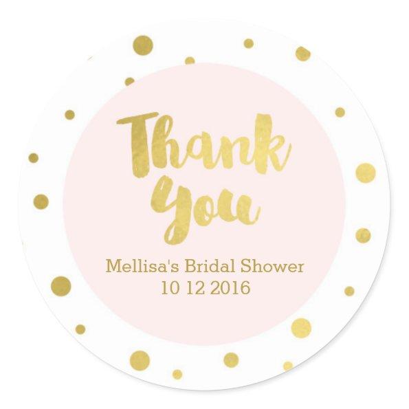 Blush Pink Gold Bridal Shower Thank You Favor Tags