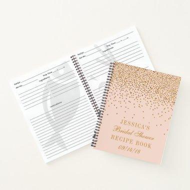 Blush Pink & Gold Confetti  Recipe Notebook