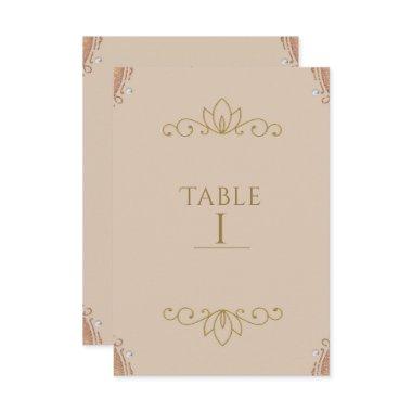 Blush Pink & Gold Elegant Chic Table Number Card