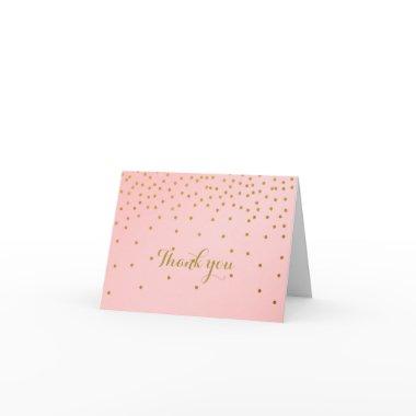 Blush Pink & Gold Foil Confetti Dots Fold Invitations