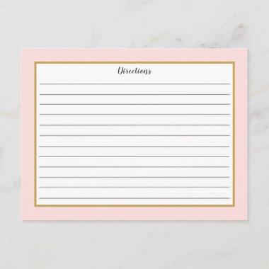 Blush Pink Gold Foliage Monogram Recipe Invitations