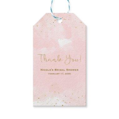 Blush Pink & Gold Splatter Modern Bridal Shower Gift Tags