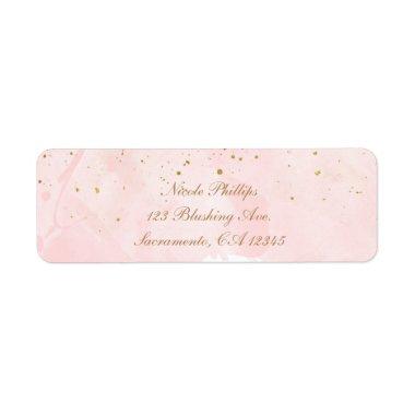 Blush Pink & Gold Splatter Modern Bridal Shower Label
