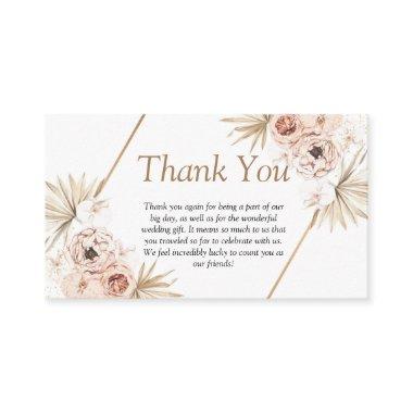 Blush pink greenery eucalyptus floral thank you enclosure Invitations