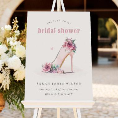 Blush Pink High Heels Floral  Welcome Foam Board