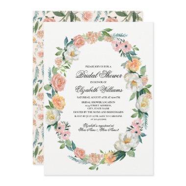 Blush Pink Ivory Floral Watercolor
