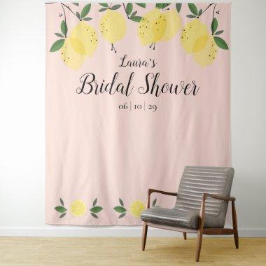 Blush Pink Lemons Bridal Shower Photo Backdrop