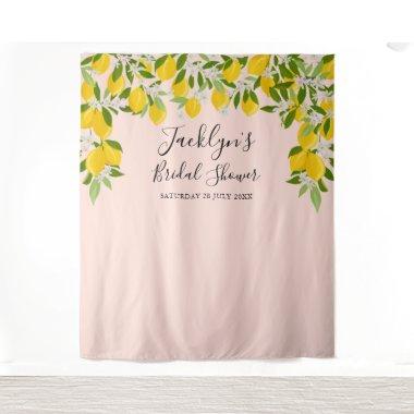 Blush Pink Lemons Bridal Shower Photo Backdrop