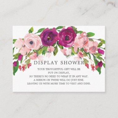 Blush Pink & Marsala Floral Display Shower Enclosure Invitations