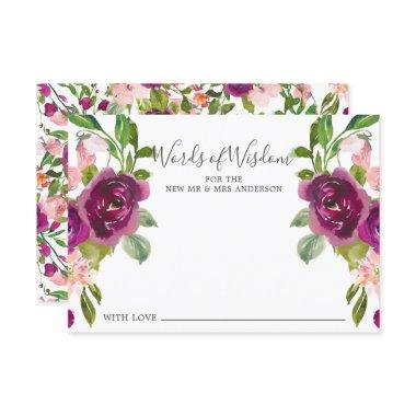 Blush Pink & Marsala Floral Words of Wisdom Invitations