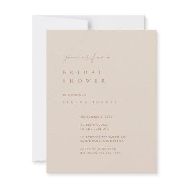 Blush Pink Minimalist Bridal Shower Invitations