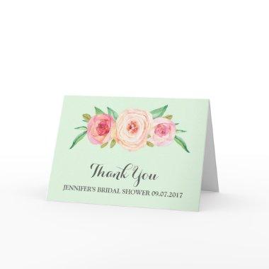 Blush Pink Mint Green Bridal Shower Thank You