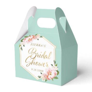 Blush Pink Mint Green Gold Geometric Bridal Shower Favor Boxes