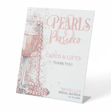 Blush Pink Pearls and Prosecco  and Gifts Pedestal Sign