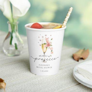 Blush Pink Pearls & Prosecco  Paper Cups
