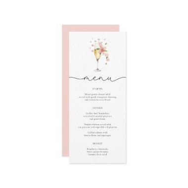 Blush Pink Pearls & Prosecco Wildflower Menu