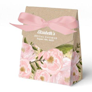 Blush Pink Peonies Bridal Shower Favor Boxes