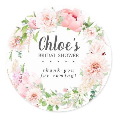 Blush Pink Peony  Favor Sticker