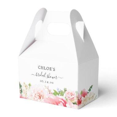 Blush Pink Peony Floral Bridal Shower Favor Boxes