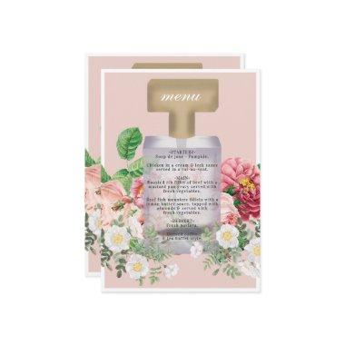 Blush Pink Perfume Bottle Floral  Menu