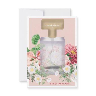 Blush Pink Perfume Bottle Floral  Note