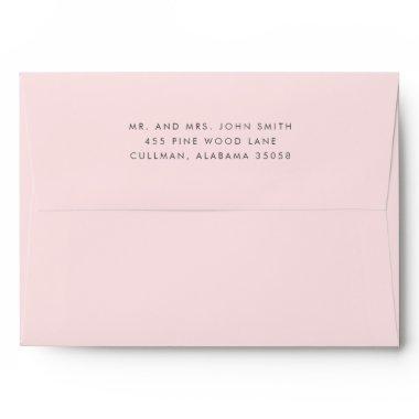 Blush Pink Return Address on Back Flap Envelope