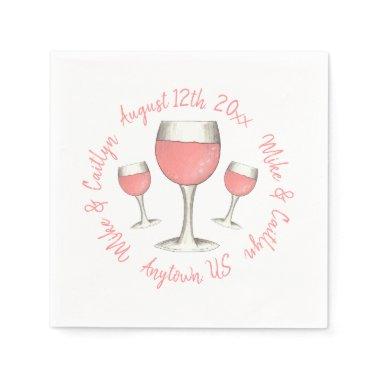 Blush Pink Rose All Day Rosé Wine Bridal Shower Napkins