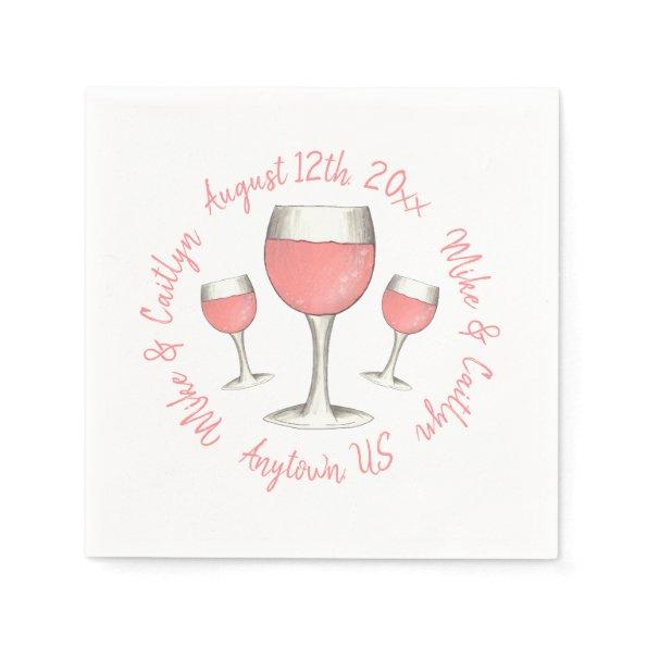 Blush Pink Rose All Day Rosé Wine  Napkins