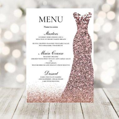 Blush Pink Rose Dress Birthday Party  Menu