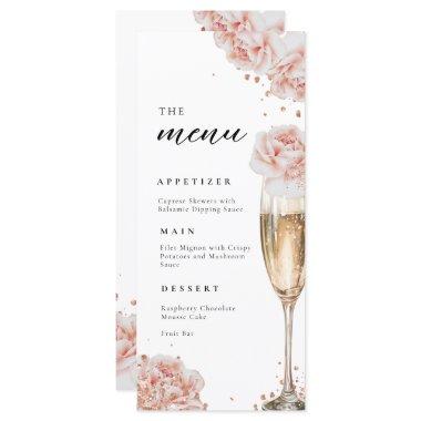 Blush Pink Rose Elegant  Menu