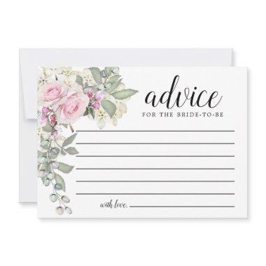 Blush Pink Rose Floral Words of Advice Card