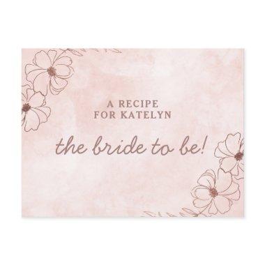 Blush Pink & Rose Gold Bride to Be Recipe Invitations