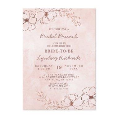 Blush Pink & Rose Gold Foil Bridal Brunch Shower Invitations