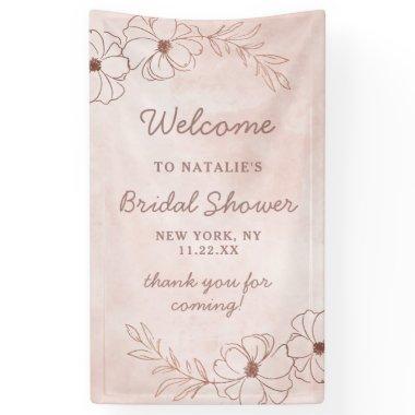Blush Pink & Rose Gold Foil Bridal Shower Welcome Banner