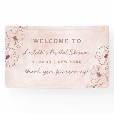 Blush Pink & Rose Gold Foil Bridal Shower Welcome Banner