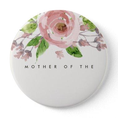 BLUSH PINK ROSE WATERCOLOR FLORAL MOTHER OF GROOM BUTTON