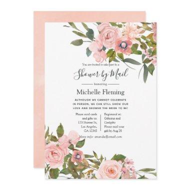 Blush Pink Roses Baby or Bridal Shower by Mail Invitations