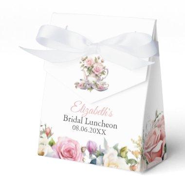 Blush Pink Roses Bridal Luncheon Tea Brunch Favor Boxes