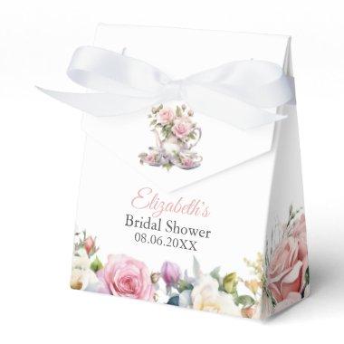 Blush Pink Roses  Tea Brunch Favor Boxes