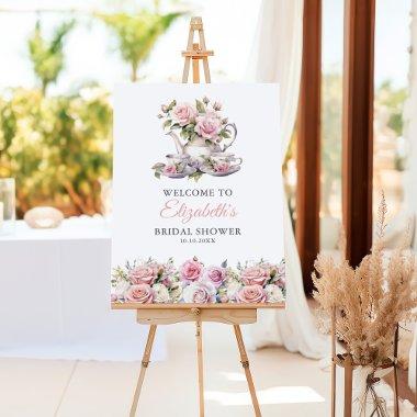 Blush Pink Roses  Tea Party Welcome Foam Board