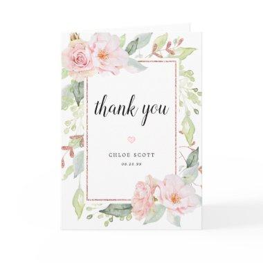 Blush Pink Roses Floral  Thank You