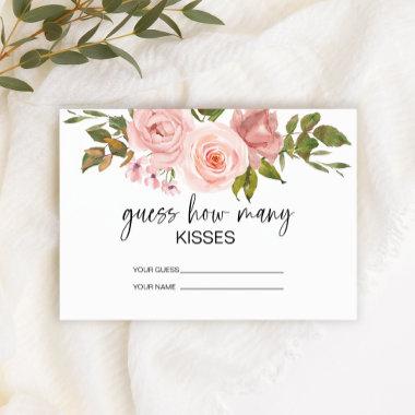 Blush Pink Roses guess how many kisses bridal game Enclosure