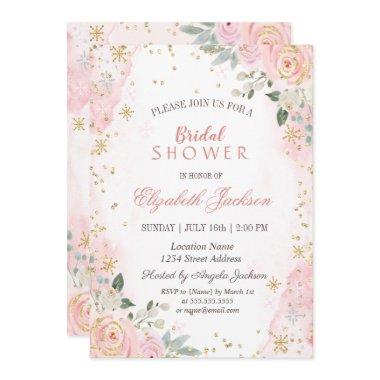 Blush Pink Roses Snowflakes