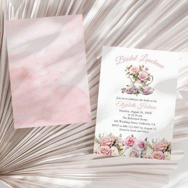 Blush Pink Roses Tea Set Bridal Luncheon