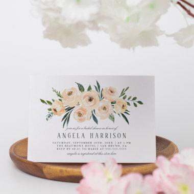 Blush Pink & Sage Watercolor Bridal Shower By Mail Invitations